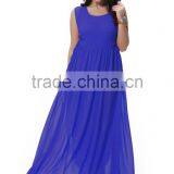 Women Chiffon V Neck Sleeveless Cocktail Party Evening Gown Long Dress thumbnail-1