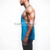 Shandao OEM Sleeveless Custom Design New Arrival Blue 100%polyester Gym Clothing Men thumbnail-3