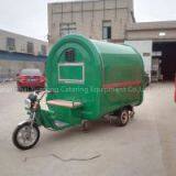 TELESCOPE Mobile Tricycle Bike Food Trailer Motorbike Food Cart Green Color Fast Food Caravan thumbnail-1