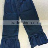 Casual Girls Denim Pants Boutique Jeans Ruffle Pants for Kids Wide Leg Kids Pants thumbnail-1
