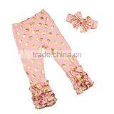 Gold Dot Triple Ruffle Pants Wholesale Knit Ruffle Pants Plastic Pants Outfit thumbnail-5