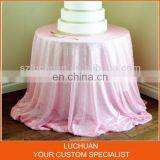 Newest Fashion Pink Sequins Wedding Party Table Cloths Round thumbnail-1
