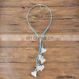 Layer Leather Necklace Gold 7 Silver Hammered Charm Heart Tassel Necklace thumbnail-4