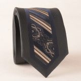 Classic Strips Silver Polyester Woven Necktie Printed Solid Colors