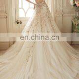 Floral Sleeveless Flourish Beaded Wedding Bridal Gown thumbnail-3
