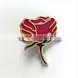 Custom Love Metal Rose Flower Enamel Lapel Pin thumbnail-1
