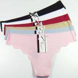 Yun Meng Ni Sexy Underwear Ice Silk Seamless Ladies Panties Plain Colors Women Thongs thumbnail-1