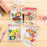 Blister Card packing eraser set Assembled educational eraser set Family /traffic/food Theme eraser set