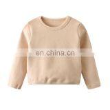 2020 Children Clothes Cotton Top Long Sleeve Solid Color Baby  Girls Boys Fleece Hoodie