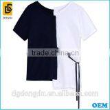 2016 Black and White Stripe Casual T-shirt With Short Sleeves thumbnail-2