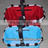 Foldable shopping basket with color fabric and aluminum tube