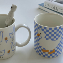Korean retro lovely ceramic mug girl breakfast lovers cup
