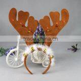 Wholesale Design Christmas Party Small Bell and LED Ornament Antlers Headband thumbnail-6
