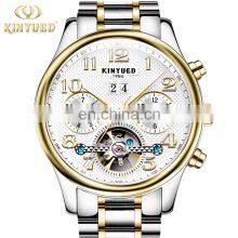 KINYUED J013 New Sporty Men Gold Watch Mechanical Men's Hand Watch Stainless Steel Auto Day Watch thumbnail-1