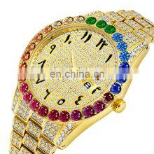 MissFox 2643 Women Watch Luxury Rainbow Diamond Fashion Big Dial Watch Ledis Watch Women Fashionable