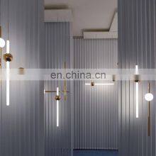 French Decorative LED Metal Pole Pendant Lamp Post Modern LED Glass Pole Interior Hanging Light thumbnail-2