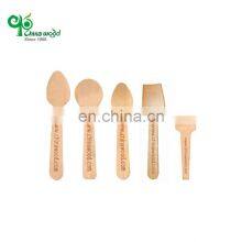 Disposable Eco Friendly Natural Birch Wooden Mini Dessert Small Ice Cream Scoop Spoons With Custom Logo thumbnail-2