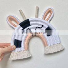 Hot Sale Macrame Rainbow Wall Decor Cow Nursery Decor Boho Kids Room Decoration Vietnam Manufacturer thumbnail-2