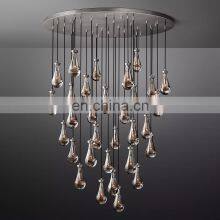 Modern Blown Glass Rain Drops Chandelier for Kitchen and Bedroom thumbnail-3