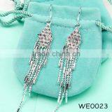 925 Sterling Sliver Diamond Long Tassel Earrings Women Fashion Jewelry thumbnail-1