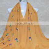 New Style Korea Lady Fashion Cotton 3D Colorful Leaf Embroidery Viscose Shawl thumbnail-3