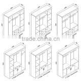 Bedroom Furniture Armoire RB5343 Three Doors Wardrobe Light Beech Color With Mirror Garderobe thumbnail-4