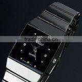 New Mens Unisex Black Square Dial Classic Value Stainless Steels Band Fashion Quartz Watch WM158