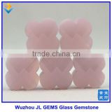 Fashion Synthetic 4 Clover Flower Glass Gemstone Pink Color Sale On Alibaba