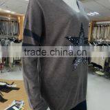 Women Crew Neck Long Sleeve Jersey Knit Cardigan Sweater2016 Fall/winter Viscose/nylon/wool thumbnail-3