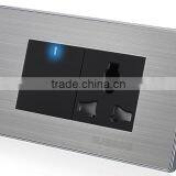 118-X1 Hot Europe Light Switch 1 Gang 1 Way Switch and 3 Pin Universal Socket 220V