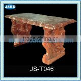 Natural red marble table carving