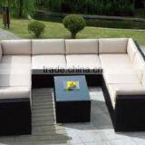 Outdoor Patio Garden Resin Plastic PE PVC Rattan Wicker Sectional Sofa Set thumbnail-5