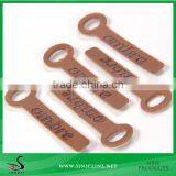 Sinicline PU Leather Zipper Puller For Garment and Bag With Logo Emboss
