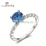 High quality sapphire set 925 sterling silver ring ,lady or girl like sapphire jewelry