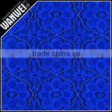 blue flowers new designer style nylon spandex lace fabric with elastic and covering yarn for wedding dress and casual cloting 78