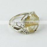 Big Dreams !! Golden Rutile 925 Sterling Silver Ring, Gemstone Silver Jewellery, Fine Silver Jewellery thumbnail-1