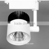 50W cob led track spot light with white lamp body and black heat sink for commercial lighting