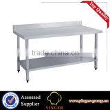 Commercial Stainless Steel Work Bench Table With Splashback thumbnail-1