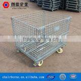 cargo storage mobile wire mesh roll cages with 4 casters