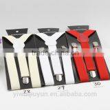 White and Red Children Suspenders Clip-on Boys & Girls Teens Elastic Wedding Suspender 3 Clips Y Back