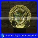 Acrylic 3D QQ Sad Expression LED Night Light Creative Stereoscopic 7 Colors Flashing Touch LED Bedside Lamp Christams Gift Light thumbnail-4