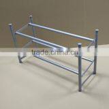 Powder Coating Grey Color 2 Tier 12 Pairs Shoe Rack With Grey Plastic Parts thumbnail-5