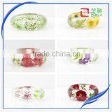 2016 Europe Handmade High-bright Pressed Real Dried Flower Clear Resin Silicone Bangle Bracelet thumbnail-4