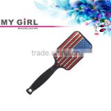 MY GIRL resin crystal mair personalized hair brush paddle brush wholesale