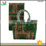 Women Dress Wax With Big Hand Bag Special Wax and Bag Set for Negeria Weeding
