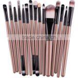 Plastic Tube Human Hair Makeup Brush Sets 15 Pieces With Multi Colors for Choice thumbnail-2