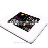 Wireless Weather Station White Alarm Clock With Backlight Indoor Outdoor Temperature Humidity Two Tramsmitters thumbnail-4