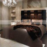 Latest Home Bedroom Design King Size Bed With Velvet Fabric Headboard / Deluxe Mordern Five Start Hotel Double Bed MOQ 1PC thumbnail-1