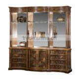 Retro Home Office Furniture, Exquisite Hand Painting Executive Desk With Chair, Classical Wood Carved Writing Table/Showcase thumbnail-3