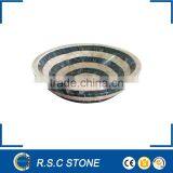 Crema Marfil Marble Mix Green Onyx Mosaic Vessel Sink thumbnail-1